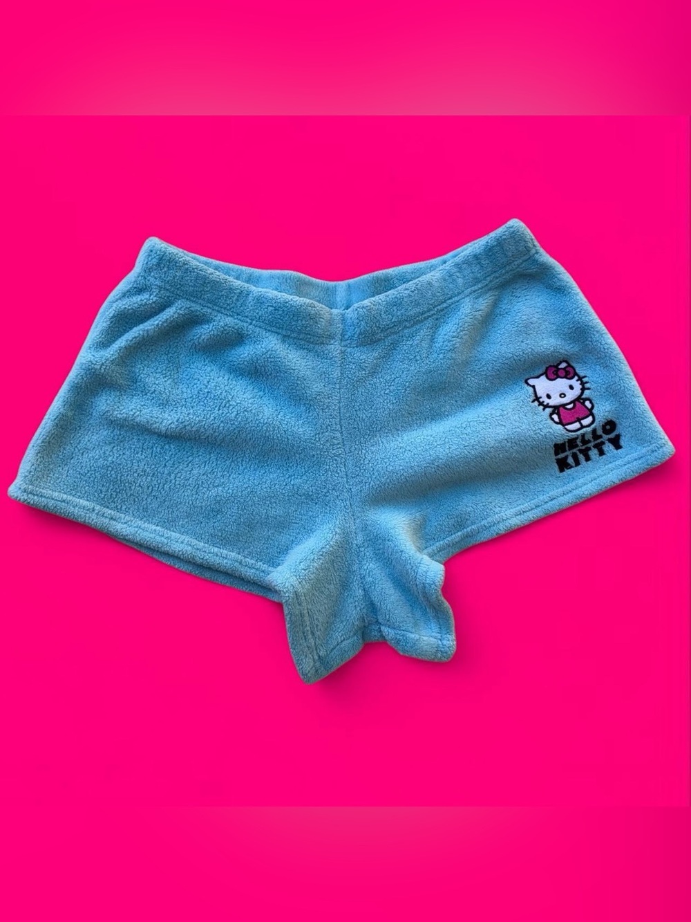 Hello Kitty Light Blue Plush Lounge Shorts